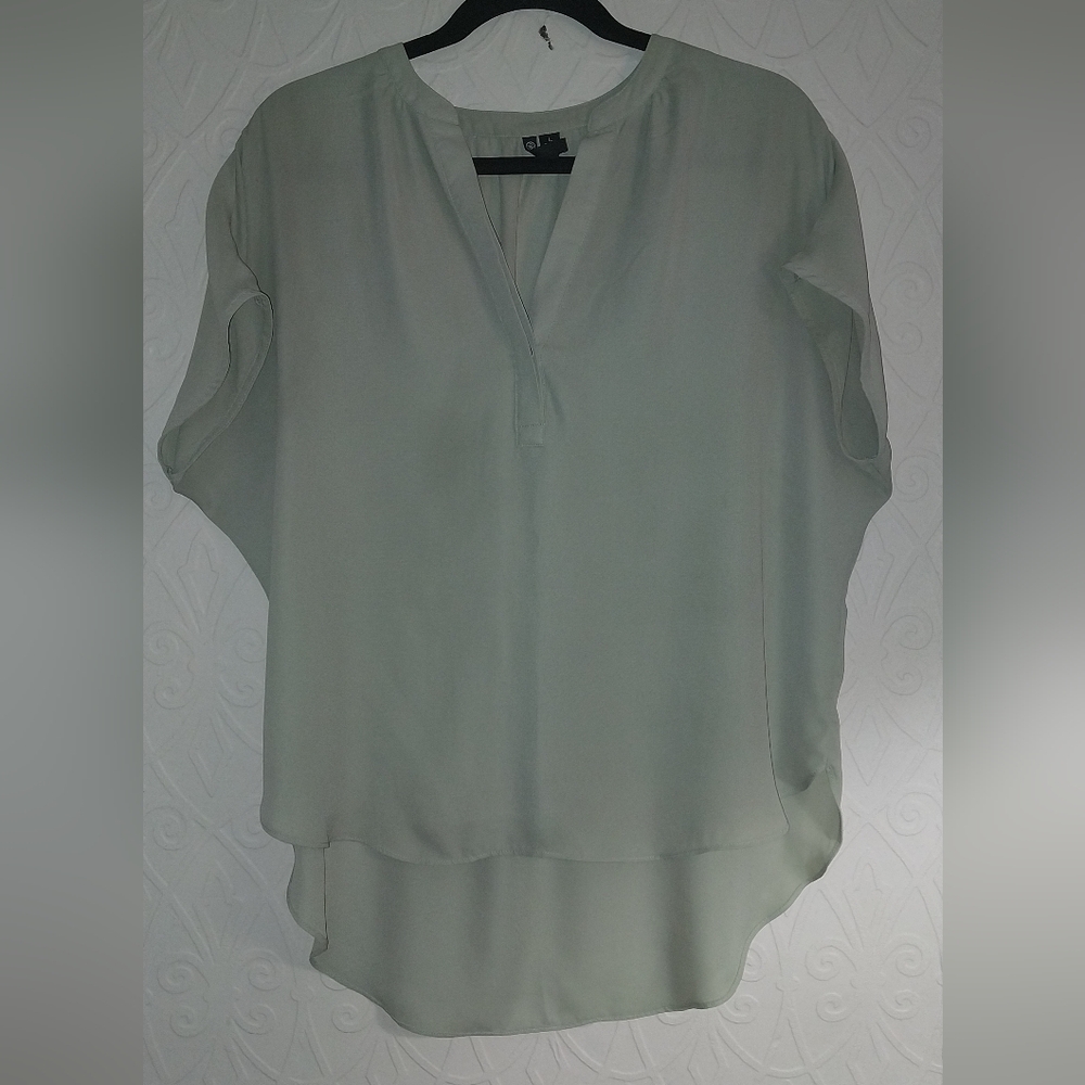 Versona Sage Green Sheer Blouse